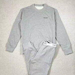 Calvin Klein Unisex Small Logo Sports Long Sleeve & Pants Set Gray
